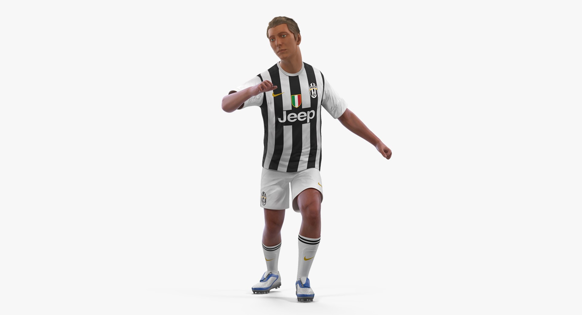 Soccer or Football Player Juventus Rigged 3D Model 3D model preview