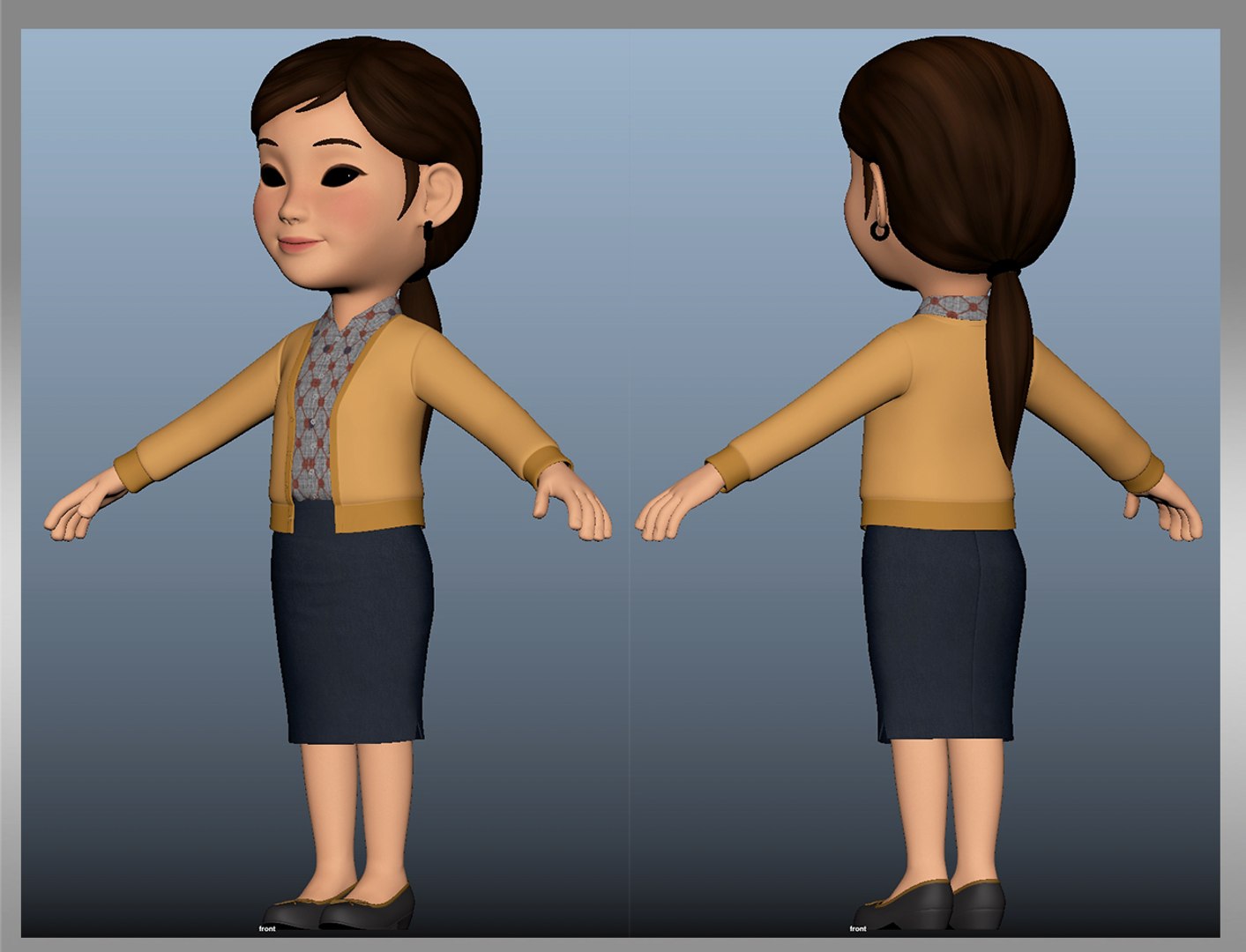 Cartoon Woman People 3D Model - TurboSquid 1514169