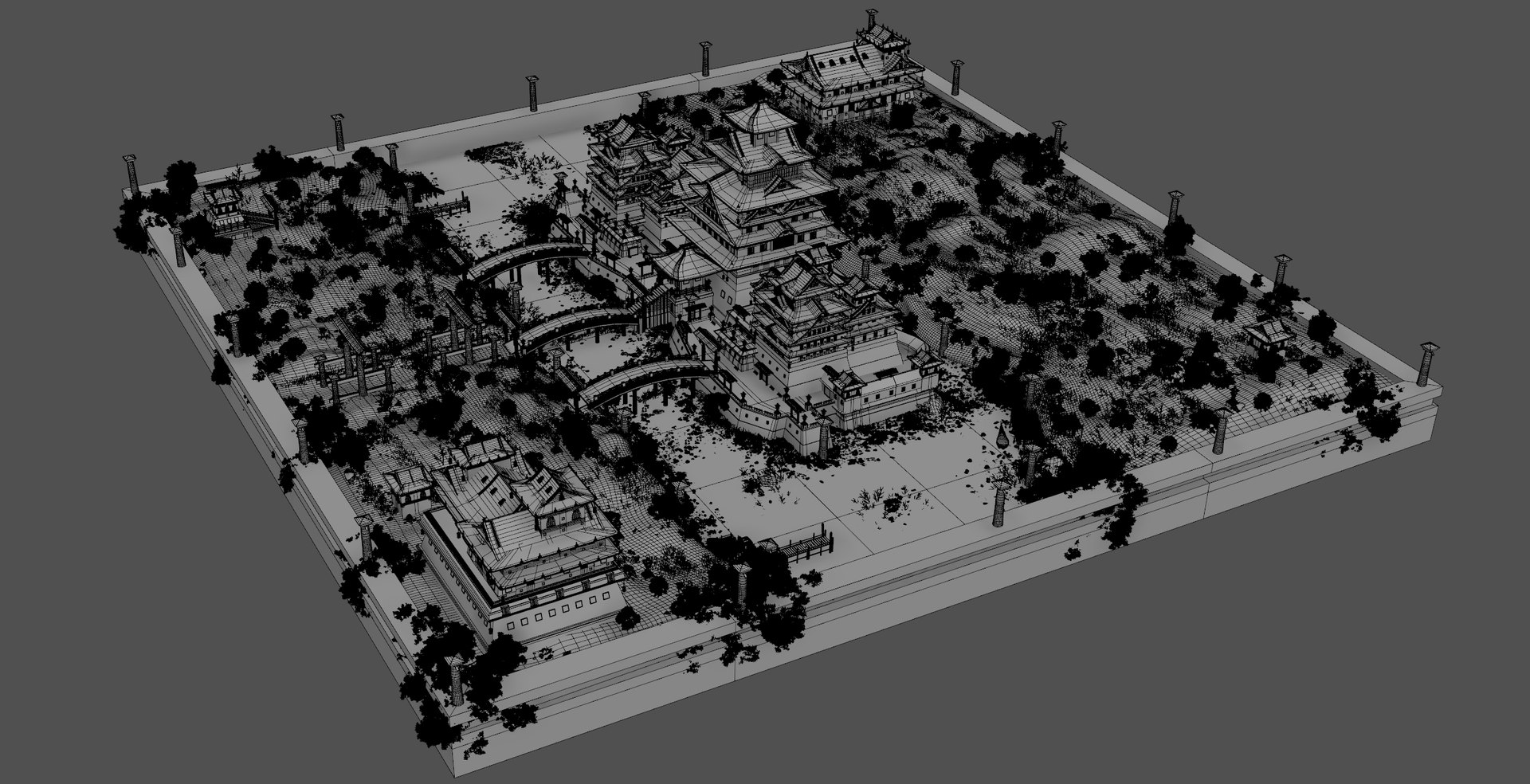 Fantasy Asian Castle Environment 3D Model - TurboSquid 2381320