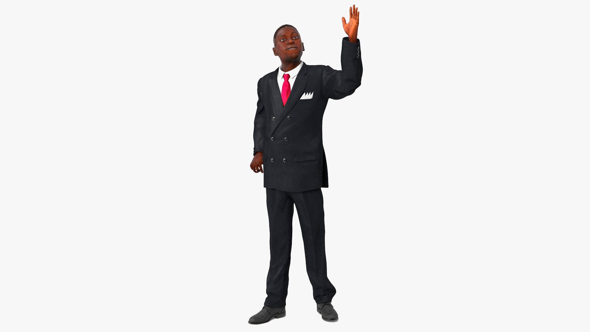 Handsome African American Businessman Rigged 3D model preview
