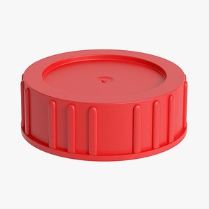 3D Red Plastic Bottle Cap model