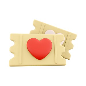 love ticket icon 3D model