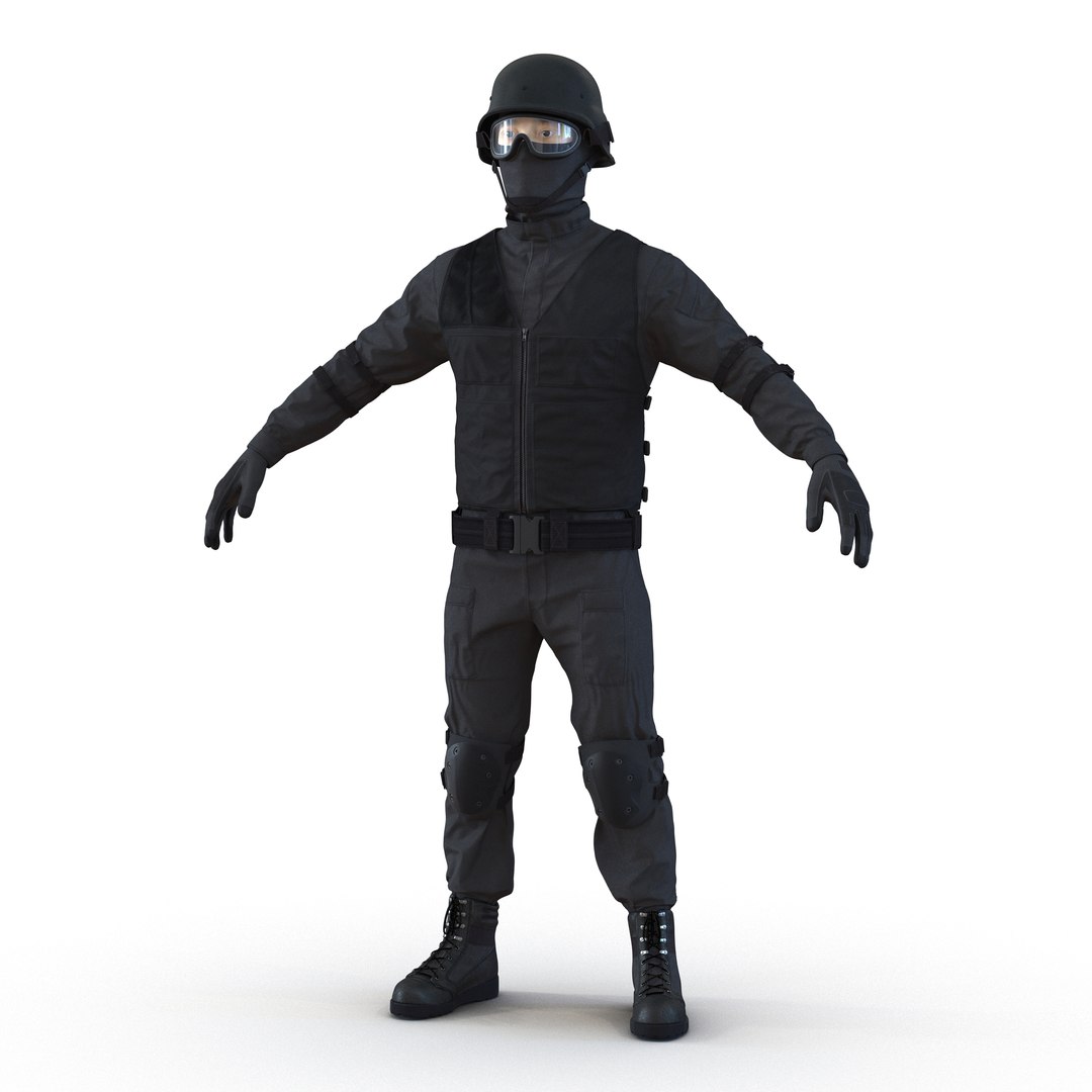 SWAT Officer Asian 2 3D Model 3D model preview