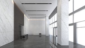 Modern simple company lobby 3D model