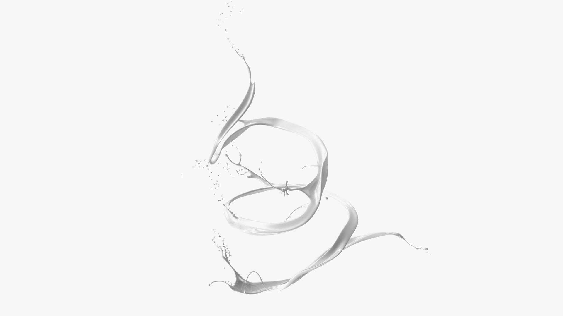 Abstract Liquid Splash White 3D model preview