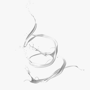 Abstract Liquid Splash White 3D