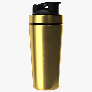 3D Stainless Steel Protein Shaker Gold model
