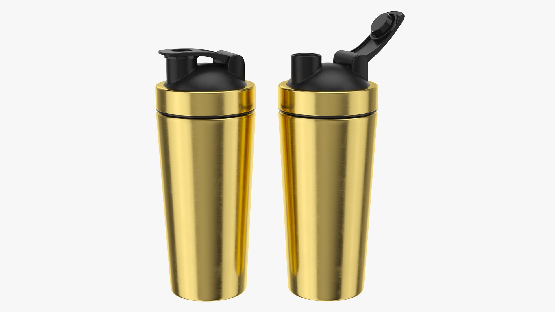 Stainless Steel Protein Shaker Gold 3D model preview