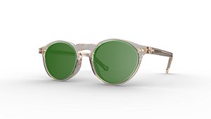 Oliver Peoples Sheldrake Buff with Green Mineral Sunglasses 3D