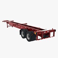 Semi Trailer ISO Container Chassis 4K PBR