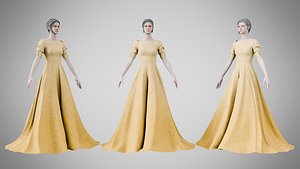 3D Dress 50 Caramel With Design