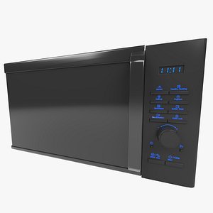 3D black microwave Oven model