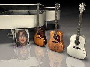 3d acoustic gibson john lennon model