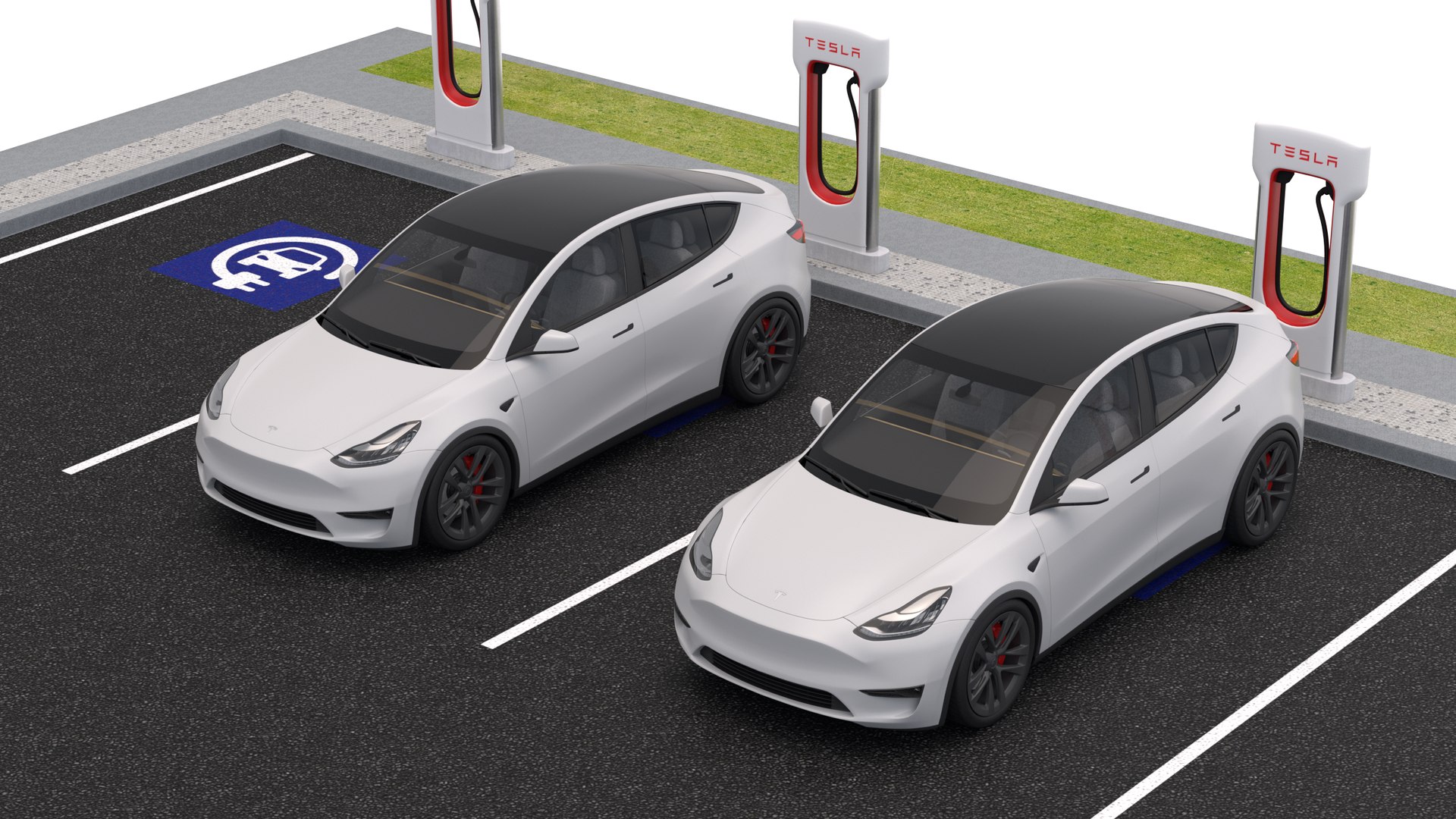 Tesla Supercharger Station with Y 2023 model https://p.turbosquid.com/ts-thumb/JU/QkL8gD/K7/teslastationwithy4/png/1710883912/1920x1080/fit_q87/de5814d321d743975cf5a44e5f672eebc1c3ea51/teslastationwithy4.jpg