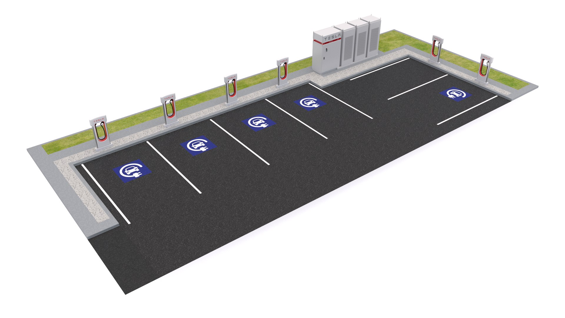 Tesla Supercharger Station with Y 2023 model https://p.turbosquid.com/ts-thumb/JU/QkL8gD/bD/teslastationwithy6/png/1710883917/1920x1080/fit_q87/36c9c76a5788ba53cb37733c304a2b3b02d2e5ae/teslastationwithy6.jpg