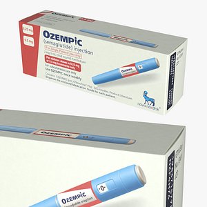 Ozempic Medical Device Packaging Box Blue 3D model