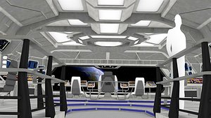 Sci-Fi  space control room 3D