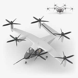 3D model Urban Air Mobility Taxi with Enclosed Cockpit Rigged