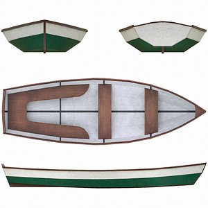 Painted Wooden Boat v3