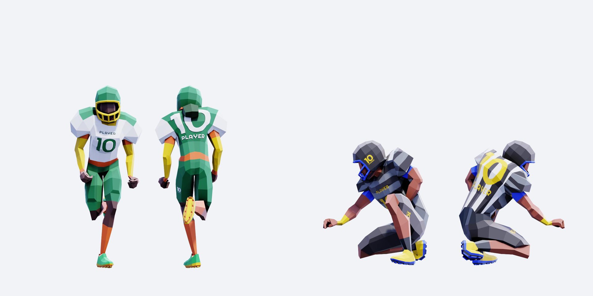 American Football Players - Animated And Rigged 3D Model - TurboSquid ...