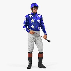 Horse Racing Jockey Standing Pose 3D Model