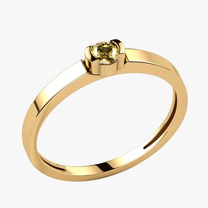 3mm Citrine Gold Ring