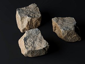 Stratified natural rock boulder asset pack