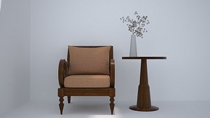 3D model CHAIRLOTE CANE LOUNG CHAIR