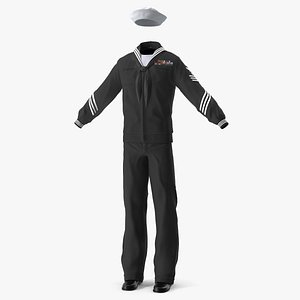 Formal Navy Uniform Black 3D model