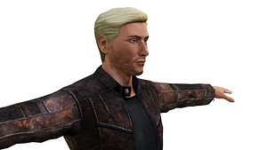 Male Character Jacket Boots Jeans Cloths High Quality 3D Model Low-poly 3D model model