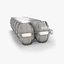Plateau d'oeufs en plastique transparent avec emballage (Rigged)