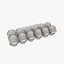 Plateau d'oeufs en plastique transparent avec emballage (Rigged)