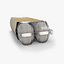 Plateau d'oeufs en plastique transparent avec emballage (Rigged)