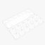 Plateau d'oeufs en plastique transparent avec emballage (Rigged)