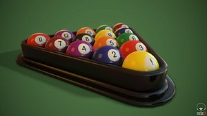 american pool balls 3D model