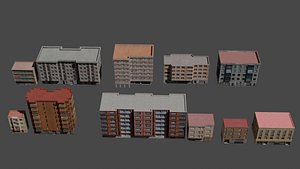 European building pack with LOD system model