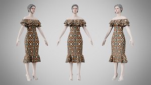 Dress 17 Abstract Organic Mosaic 3D model