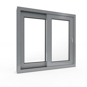 3D model window door rigged slide
