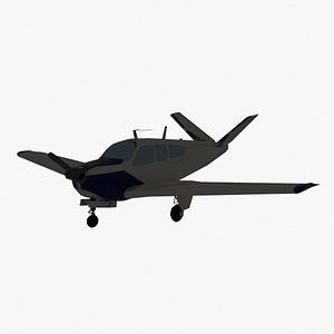 Low-Poly Beechcraft Bonanza - Stylized Civil Plane 3D model