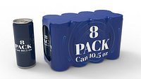 Eight pack packaging beverage soda cans 10-5oz - 310ml