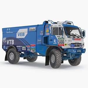 KAMAZ Dakar Racing Truck 4326 VK Rigged 3D Model