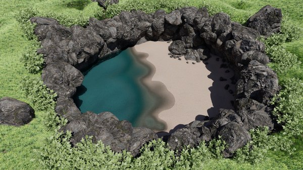 Underground Beach Scene 3D model