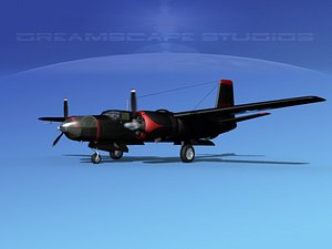 3d douglas b-26c b-26 bomber model