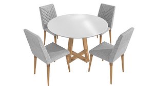 Ashley home store Manhattan Comfort Duffy and Utopia 5-Piece Dining Set 3D model