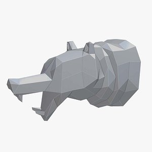 3D Low-Poly Wall Mounted Bear Head