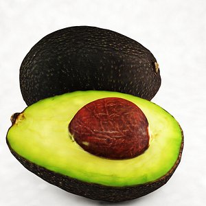 3d avocado slice model