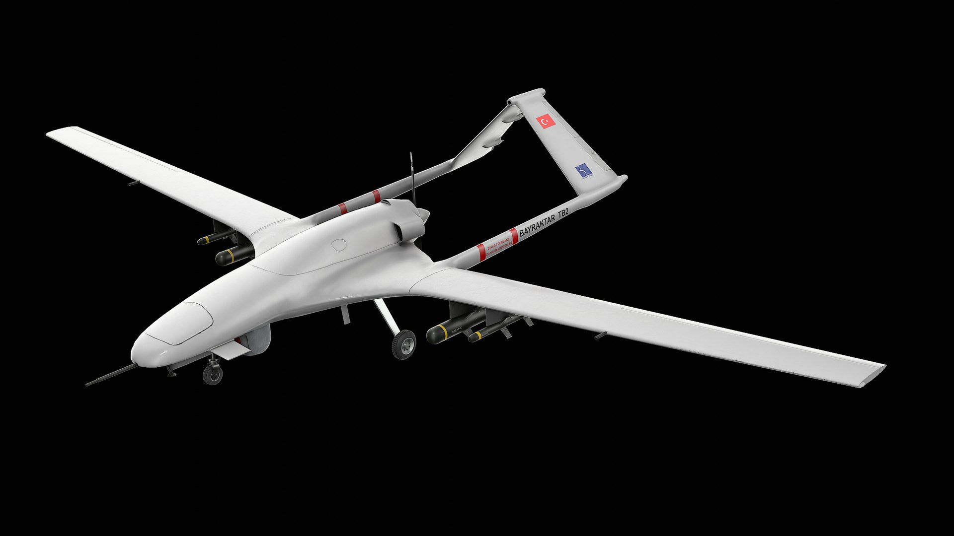 Bayraktar TB2 Unmanned Combat Aerial Vehicle 3D Model TurboSquid