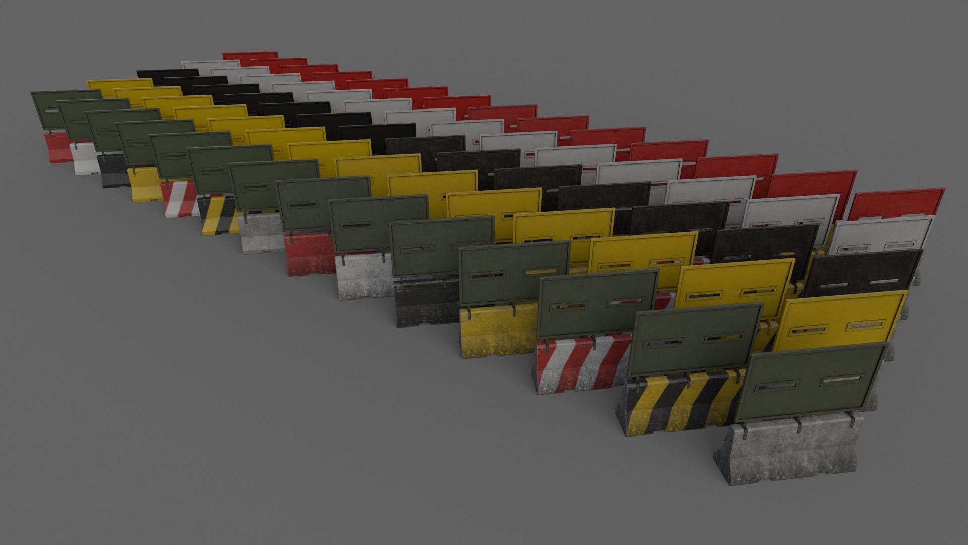 3D PBR Concrete Roadblock Barrier - Collection model - TurboSquid 1735927