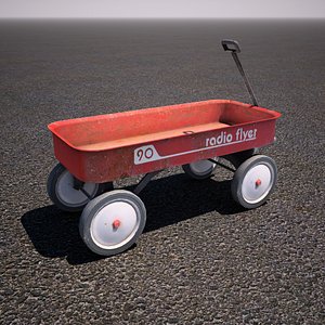 3d model of childrens radio flyer wagon