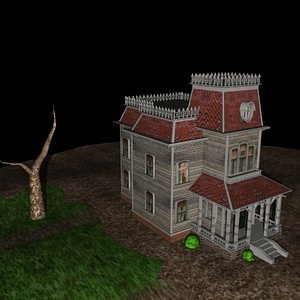 max3 psycho house scene 3d model